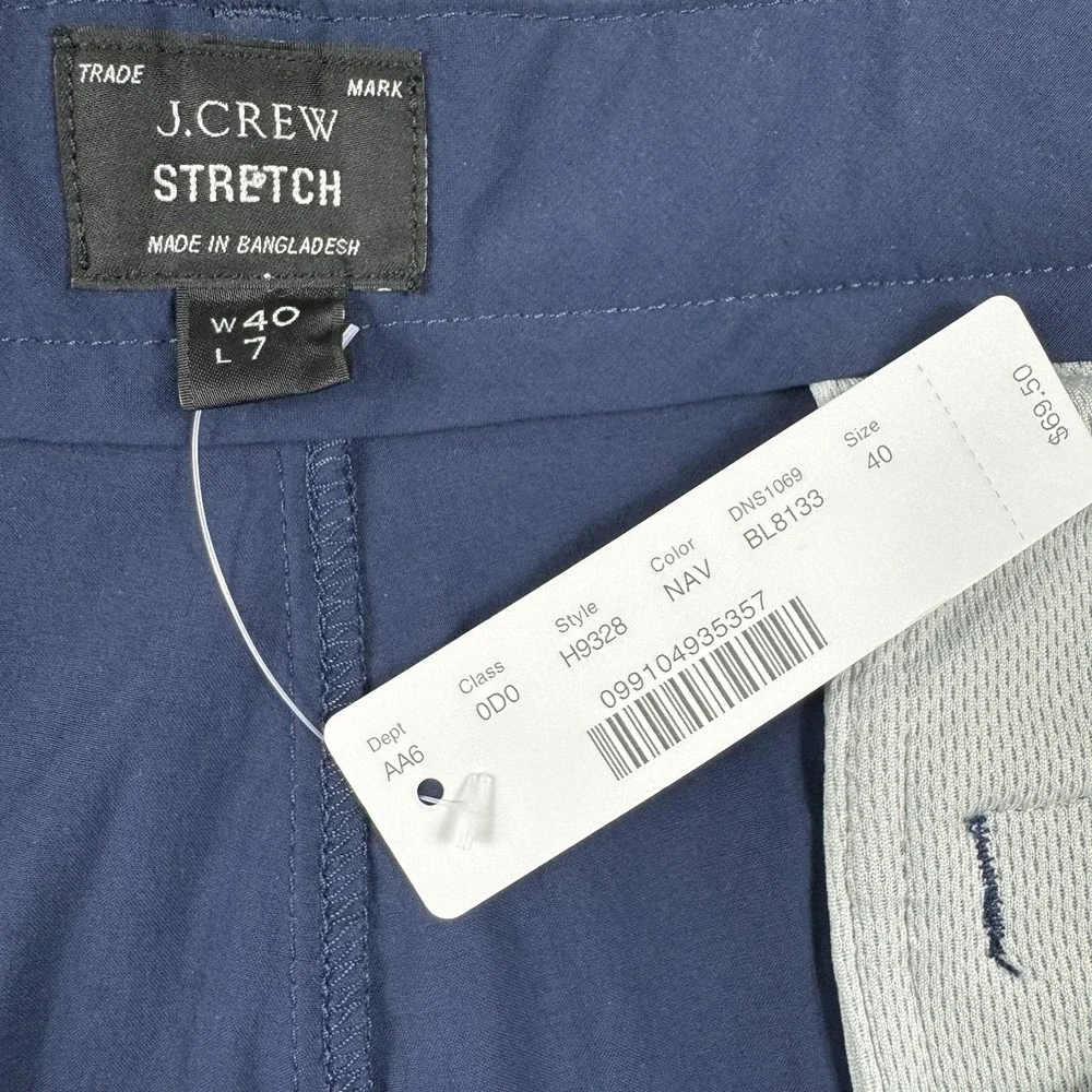 J.CREW Men Blue Stretch Performance Chino Tech Shorts Size 40 7 Inseam H9328 NWT